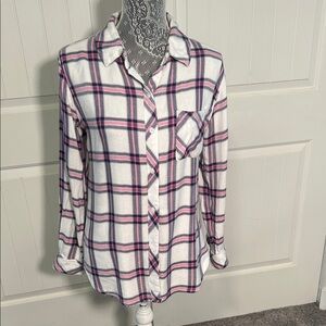 Rails Pink and Blue Plaid Shirt S